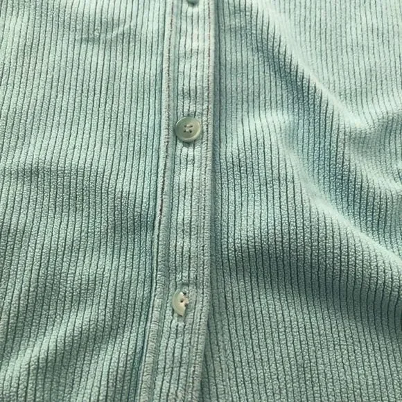 Elisabeth by Liz Claiborne Corduroy Long Sleeve Blue Shirt Petite 2 Plus Size - Picture 5 of 9